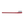 A toothbrush with even bristles and a red handle.