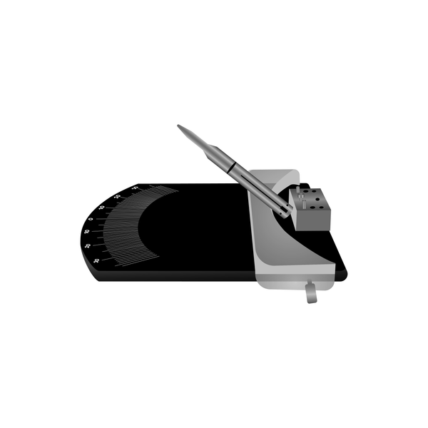 The Bending Tool placed horizontally, with the stylus facing about a 45 degree angle upwards.