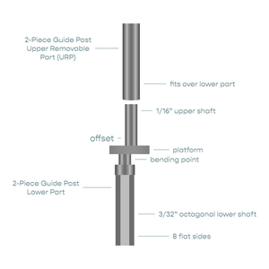 Short 2-Piece Guide Post Upper Removable Part (URP) - OD 3.0 mm