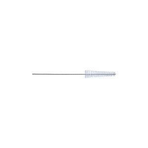 A singular silver B (medium size) interproximal brush shown horizontally on a white background.