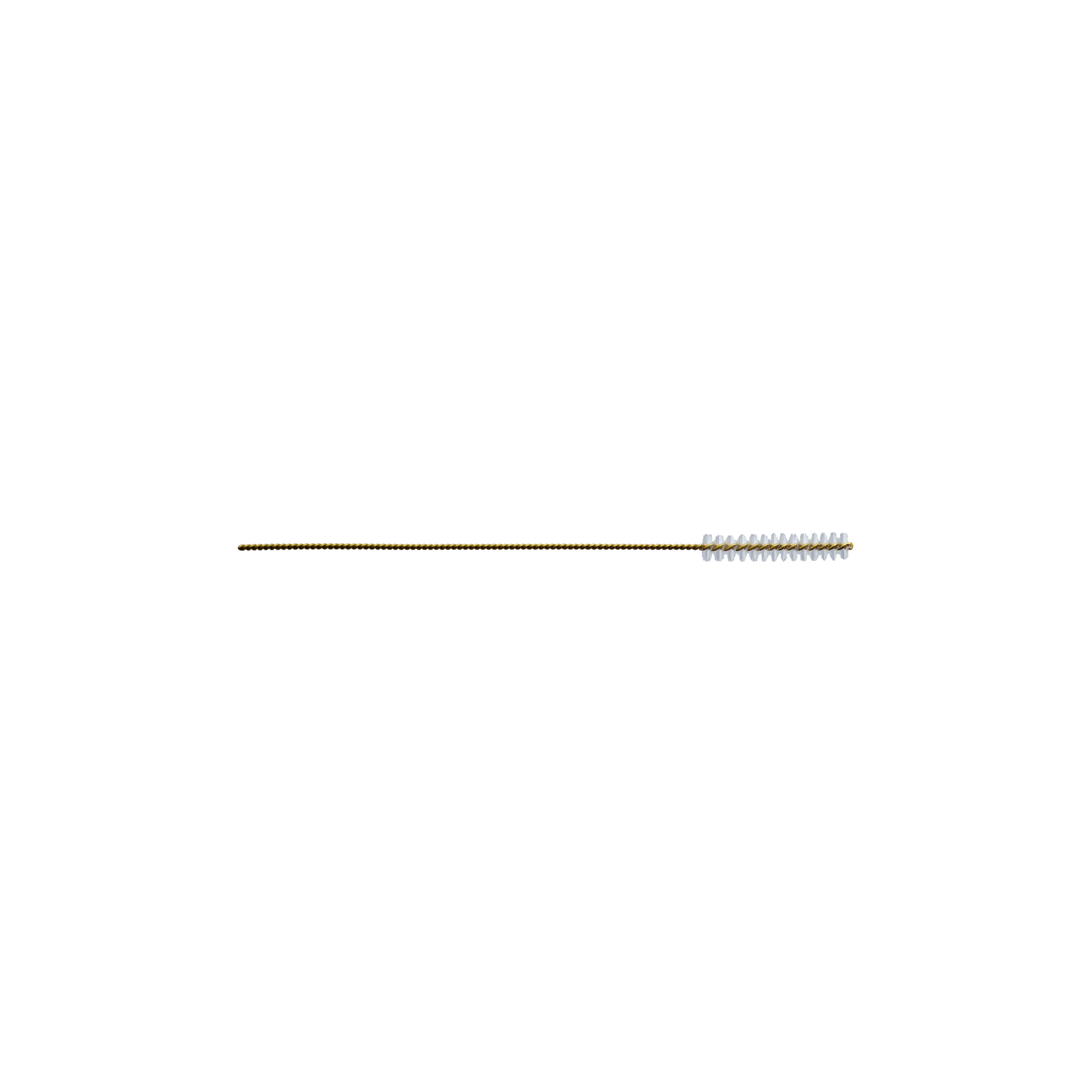 A singular gold C (smallest size) interproximal brush shown horizontally on a white background.