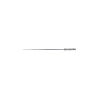 A singular silver S (second smallest size) interproximal brush shown horizontally on a white background.