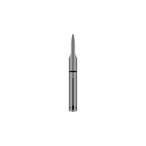 A metal stylus with a cylindrical base and a pointed top fourth.