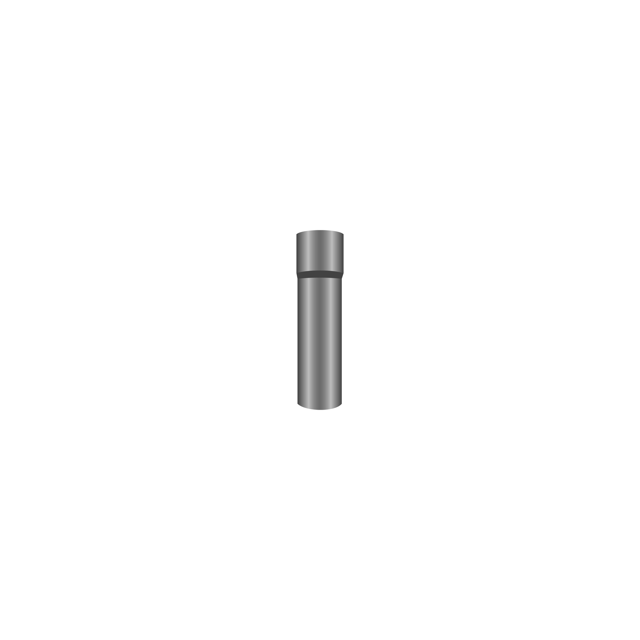 A hollow metal cylinder with a lip that takes up a quarter of the top edge.