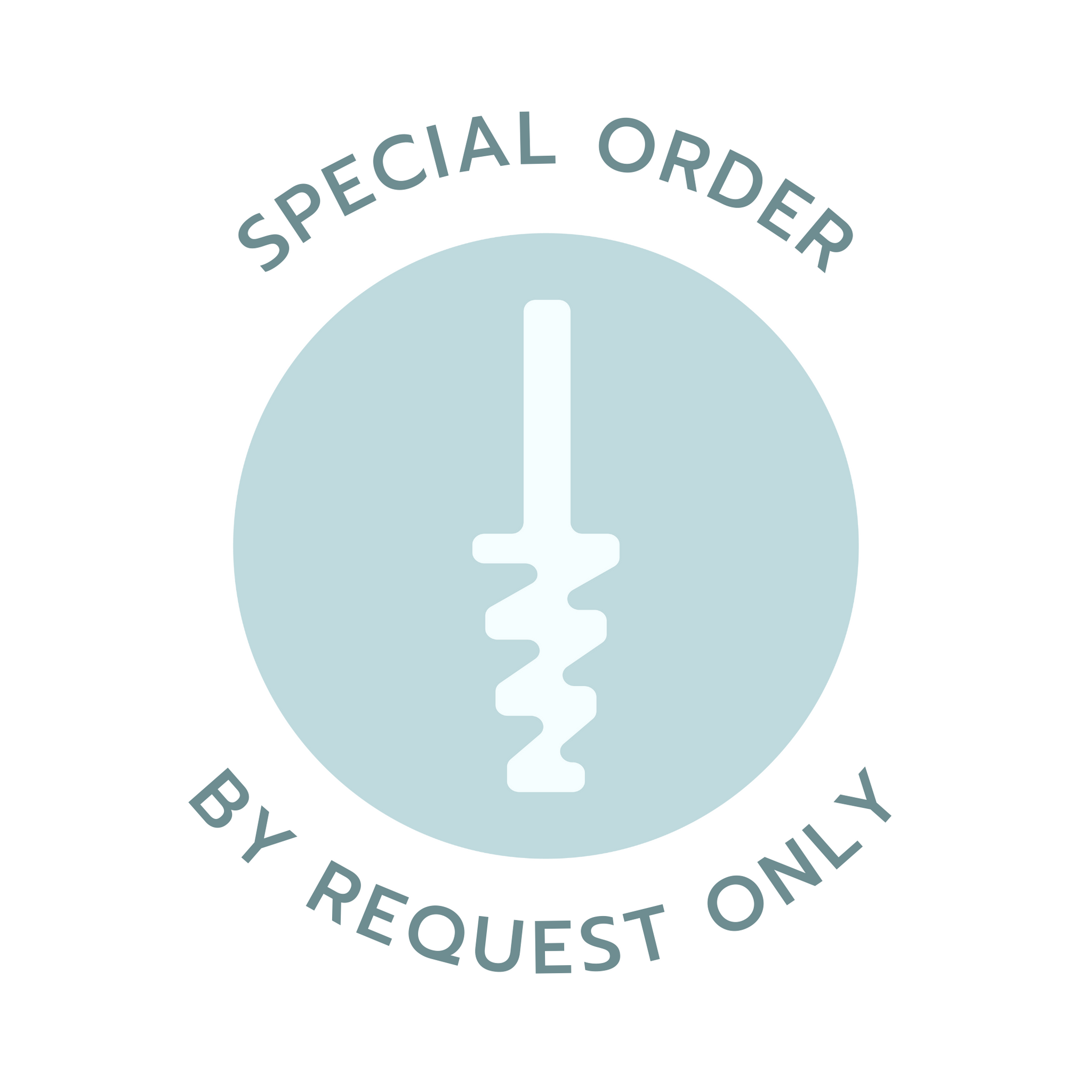 The DePlaque logo with ‘special order, by request only’ around it.